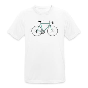 Rennrad für Hipster - Männer T-Shirt atmungsaktiv - Weiß - Vorne - AI Model Male 185 dark (185cm)