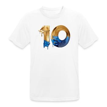 NON. 10 NUMÉRO 10 COOL 10E ANNIVERSAIRE - T-shirt respirant Homme - blanc - Devant - AI Model Male 185 dark (185cm)