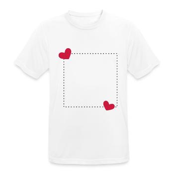 Herz Rahmen Ornament Linie Dekoration - Männer T-Shirt atmungsaktiv - Weiß - Vorne - AI Model Male 185 dark (185cm)