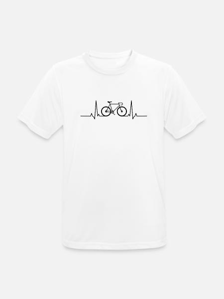 Rennrad Radsport T-Shirt Herzschlag - Männer T-Shirt atmungsaktiv - Weiß