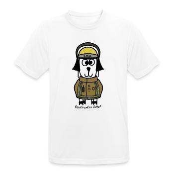 Feuerwehr ScHoF - Männer T-Shirt atmungsaktiv - Weiß - Vorne - AI Model Male 185 dark (185cm)