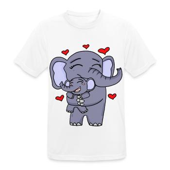 Elefant Familie niedlich - Männer T-Shirt atmungsaktiv - Weiß - Vorne - AI Model Male 185 dark (185cm)