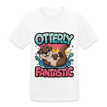 Otterly Fantastic - Men's Breathable T-Shirt - white - Front - AI Model Male 185 dark (185cm)