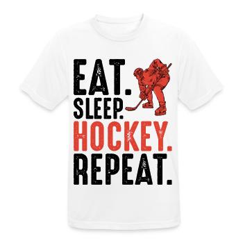 Silhouette du joueur de hockey rouge - T-shirt respirant Homme - blanc - Devant - AI Model Male 185 dark (185cm)