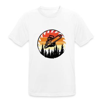 Kettensäge Axt Förster Holzfäller Säge Ketten Holz - Männer T-Shirt atmungsaktiv - Weiß - Vorne - AI Model Male 185 dark (185cm)
