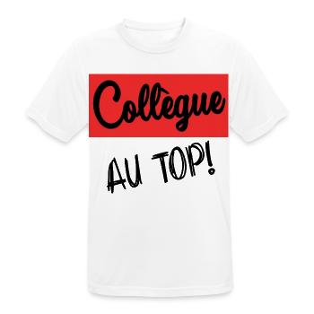 COLLEGUE. DEPART. RETRAITE. EMPLOI. HUMOUR - T-shirt respirant Homme - blanc - Devant - AI Model Male 185 dark (185cm)