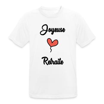 COLLEGUE. DEPART. RETRAITE - T-shirt respirant Homme - blanc - Devant - AI Model Male 185 dark (185cm)