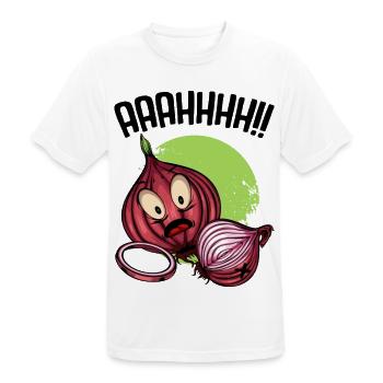 Onion chaos neon illustration - Men's Breathable T-Shirt - white - Front - AI Model Male 185 dark (185cm)
