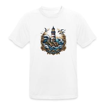 Lighthouse Logo - Men's Breathable T-Shirt - white - Front - AI Model Male 185 dark (185cm)