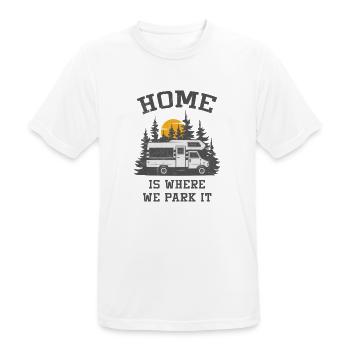 Camping-car Camping Camping-car - T-shirt respirant Homme - blanc - Devant - AI Model Male 185 dark (185cm)