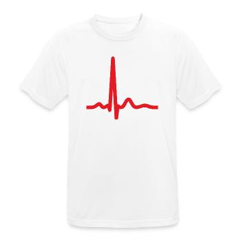 Heartbeat ECG Line Medical Pulse Wave Icon Vector - Men's Breathable T-Shirt - white - Front - AI Model Male 185 dark (185cm)