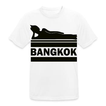 Bangkok Buddha Thailand Temple Wat Pho Souvenir TH - Men's Breathable T-Shirt - white - Front - AI Model Male 185 dark (185cm)