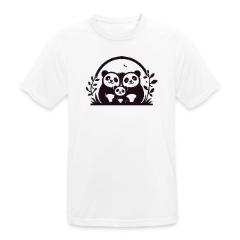 Pandas Family - 2 Eltern, 1 Kind - Männer T-Shirt atmungsaktiv - Weiß - Vorne - AI Model Male 185 dark (185cm)