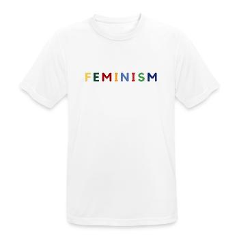 Feminism - Männer T-Shirt atmungsaktiv - Weiß - Vorne - AI Model Male 185 dark (185cm)