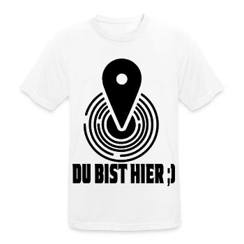 You are here, your current location - Men's Breathable T-Shirt - white - Front - AI Model Male 185 dark (185cm)