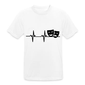 Drama Masks Theatre Heart palpitations - Men's Breathable T-Shirt - white - Front - AI Model Male 185 dark (185cm)