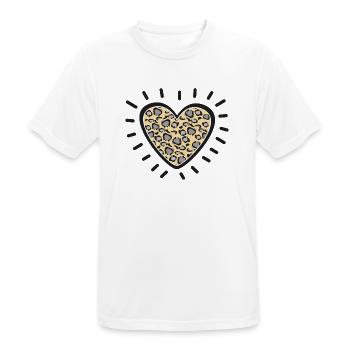 Leopard Heart Burst - Men's Breathable T-Shirt - white - Front - AI Model Male 185 dark (185cm)