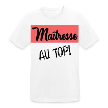THANK YOU. MISTRESS. MASTER. THANK YOU MISTRESS - Men's Breathable T-Shirt - white - Front - AI Model Male 185 dark (185cm)