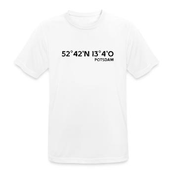 Potsdam Koordinaten Souvenir Geschenk - Männer T-Shirt atmungsaktiv - Weiß - Vorne - AI Model Male 185 dark (185cm)