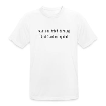 On or Off - Männer T-Shirt atmungsaktiv - Weiß - Vorne - AI Model Male 185 dark (185cm)