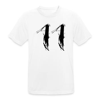 11 schwarz Nummer Zahl Elf Vektorgrafik - Männer T-Shirt atmungsaktiv - Weiß - Vorne - AI Model Male 185 dark (185cm)