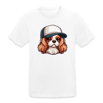 Chien Cavalier King Charles chien - casquette - T-shirt respirant Homme - blanc - Devant - AI Model Male 185 dark (185cm)