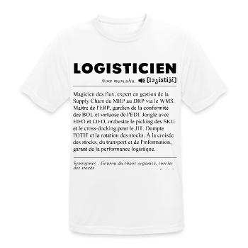 Logisticien - Maestro de la Supply Chain ! - T-shirt respirant Homme - blanc - Devant - AI Model Male 185 dark (185cm)
