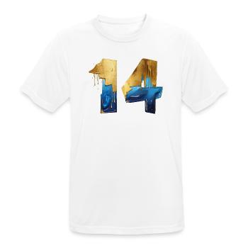 NR. 14 NUMMER 14 COOL 14. GEBURTSTAG - Männer T-Shirt atmungsaktiv - Weiß - Vorne - AI Model Male 185 dark (185cm)