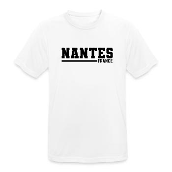Nantes | Frankreich - Männer T-Shirt atmungsaktiv - Weiß - Vorne - AI Model Male 185 dark (185cm)