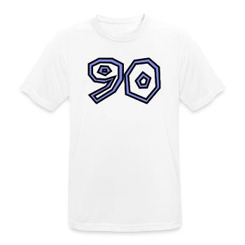 90 - Männer T-Shirt atmungsaktiv - Weiß - Vorne - AI Model Male 185 dark (185cm)