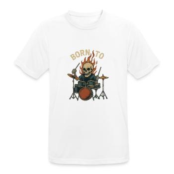 Né pour tambouriner - T-shirt respirant Homme - blanc - Devant - AI Model Male 185 dark (185cm)