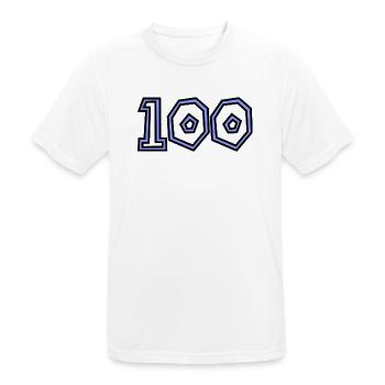 100. 100 YEARS. 100th ANNIVERSARY. 100 BIRTHDAY - Men's Breathable T-Shirt - white - Front - AI Model Male 185 dark (185cm)