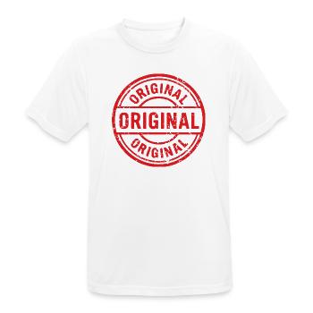 Ursprüngliches Grunge-Gummistempel-Abzeichen-Vektordesign - Männer T-Shirt atmungsaktiv - Weiß - Vorne - AI Model Male 185 dark (185cm)