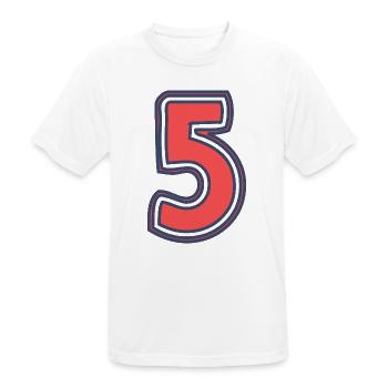 5. 5 YEARS. 5th ANNIVERSARY. 5 YEAR ANNIVERSARY - Men's Breathable T-Shirt - white - Front - AI Model Male 185 dark (185cm)