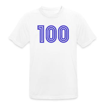 100. 100 ANS. 100e ANNIVERSAIRE. ANNIVERSAIRE 100 - T-shirt respirant Homme - blanc - Devant - AI Model Male 185 dark (185cm)