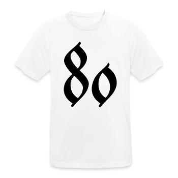 80. 80 ANS. 80e ANNIVERSAIRE. ANNIVERSAIRE 80 ANS. - T-shirt respirant Homme - blanc - Devant - AI Model Male 185 dark (185cm)