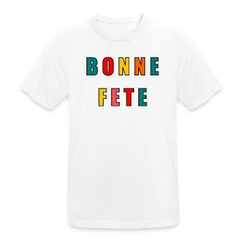 MOTHER'S DAY. HAPPY MOTHER'S DAY. MOM - Men's Breathable T-Shirt - white - Front - AI Model Male 185 dark (185cm)