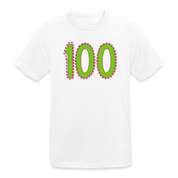 100. 100 ANS. 100e ANNIVERSAIRE. ANNIVERSAIRE 100 - T-shirt respirant Homme - blanc - Devant - AI Model Male 185 dark (185cm)