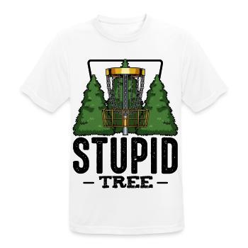 Stupid Tree Discgolf Spruch Frisbee Geschenk - Männer T-Shirt atmungsaktiv - Weiß - Vorne - AI Model Male 185 dark (185cm)