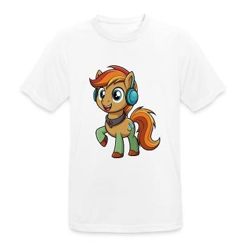 Pony Lustige Zeichentrickfigur Kopfhörer Musik - Männer T-Shirt atmungsaktiv - Weiß - Vorne - AI Model Male 185 dark (185cm)