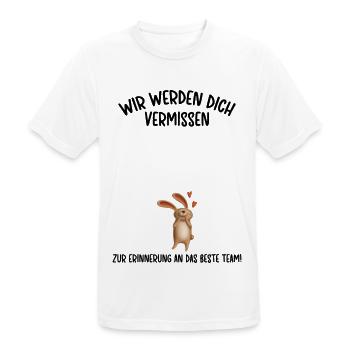 Wir werden dich Vermissen beste Team Abschied - Männer T-Shirt atmungsaktiv - Weiß - Vorne - AI Model Male 185 dark (185cm)