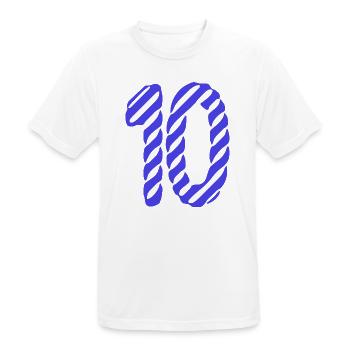 10. 10 JAHRE. 10-JÄHRIGES JUBILÄUM. 10-JÄHRIGES JUBILÄUM. - Männer T-Shirt atmungsaktiv - Weiß - Vorne - AI Model Male 185 dark (185cm)
