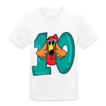 10 anniversaire - oiseau perroquet avec le numéro 10 - T-shirt respirant Homme - blanc - Devant - AI Model Male 185 dark (185cm)