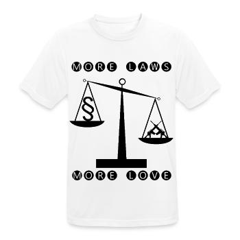 More laws more love - less weapons - Men's Breathable T-Shirt - white - Front - AI Model Male 185 dark (185cm)