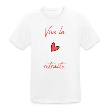 RETRAITE. RETRAITE. RETRAITEE. BONNE RETRAITE - T-shirt respirant Homme - blanc - Devant - AI Model Male 185 dark (185cm)