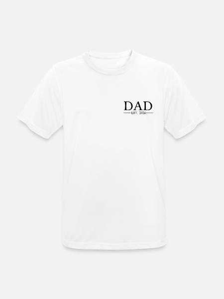 Dad EST 2024 - Männer T-Shirt atmungsaktiv - Weiß