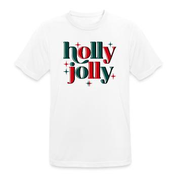 Holly Jolly Xmas - Männer T-Shirt atmungsaktiv - Weiß - Vorne - AI Model Male 185 dark (185cm)