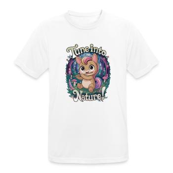Mettez-vous à l’écoute de la nature ! - T-shirt respirant Homme - blanc - Devant - AI Model Male 185 dark (185cm)