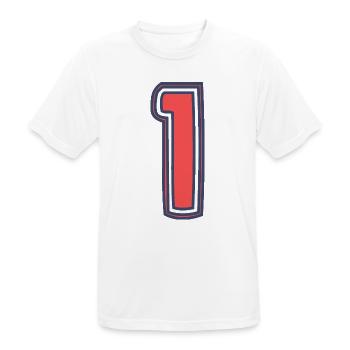 1. 1 JAHR. 1. JAHRESTAG. 1 JAHR GEBURTSTAG - Männer T-Shirt atmungsaktiv - Weiß - Vorne - AI Model Male 185 dark (185cm)