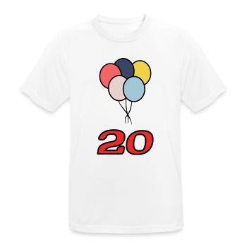 20. 20 YEARS. 20th ANNIVERSARY. 20 YEARS ANNIVERSARY. - Men's Breathable T-Shirt - white - Front - AI Model Male 185 dark (185cm)